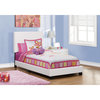 Monarch Specialties Bed, Twin Size, Platform, Bedroom, Frame, Upholstered, Pu Leather Look, Wood Legs, White I 5911T